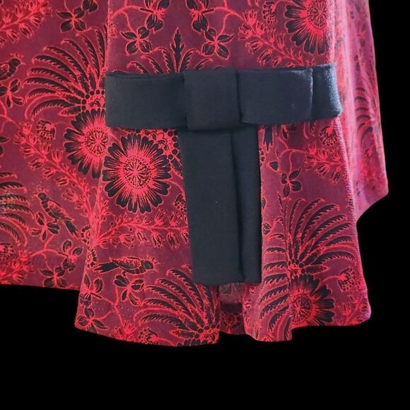 Charter Club Tie Sleeve Top Marooned Combo Size PL Flowers And Birds Printed - Picture 11 of 13